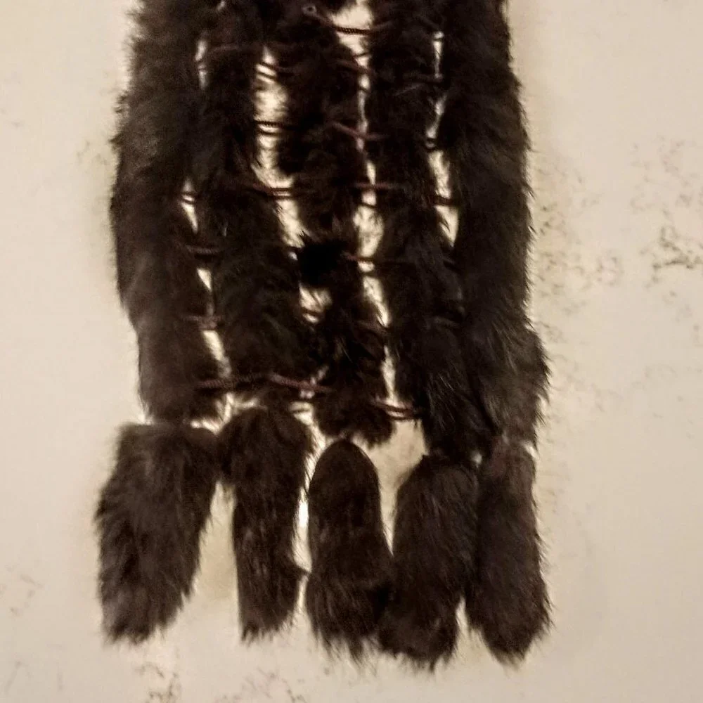 Vintage Chocolate Brown Rabbit Fur Wrap